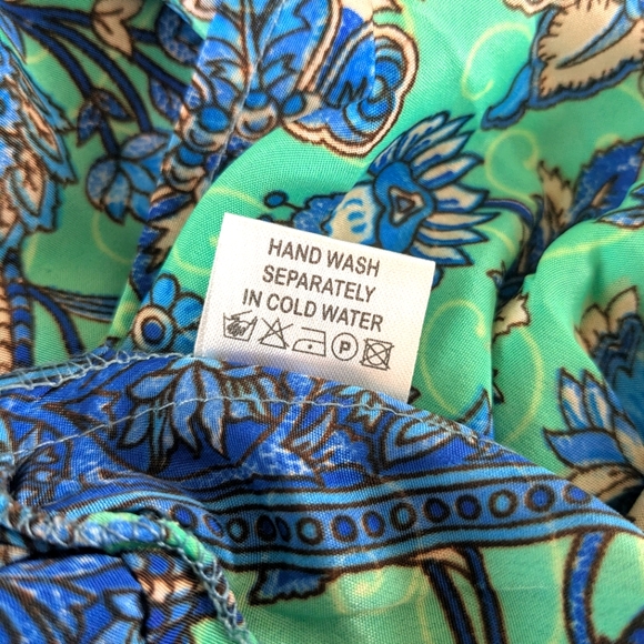 🌴Boho Tie Front Silk Blend Maxi Dress sz M - Picture 10 of 11